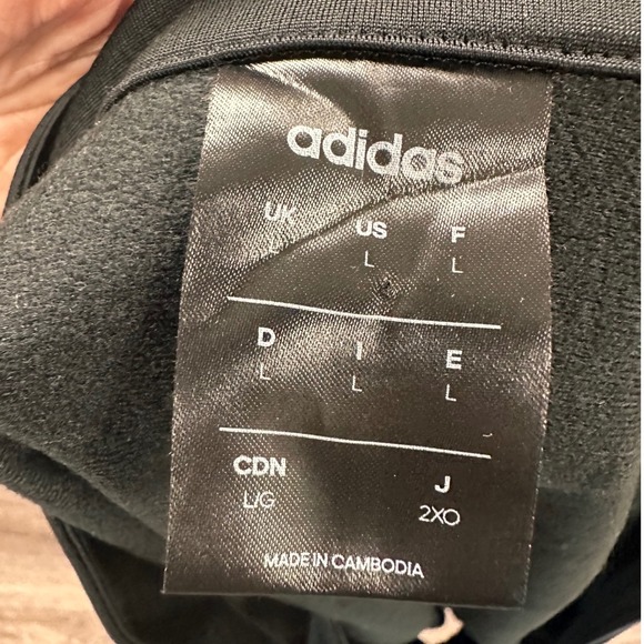 Adidas Track Jacket Black White Full Zip 3 Stripe Logo Athletic Men's L Classic - Picture 7 of 9